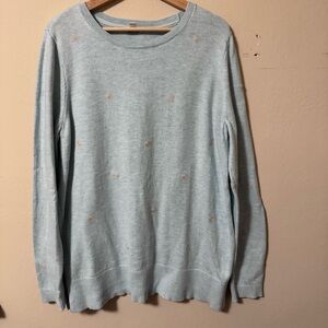J. Jill baby blue sweater with embroidered pattern Size Large